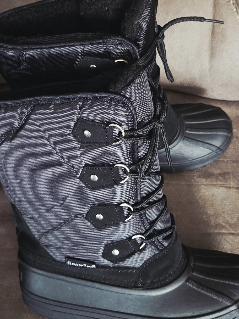 Kids Black Waterproof Snow & Rain Boots
